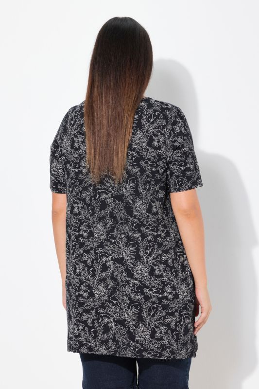 Vinework Short Sleeve Pleated Knit Tunic