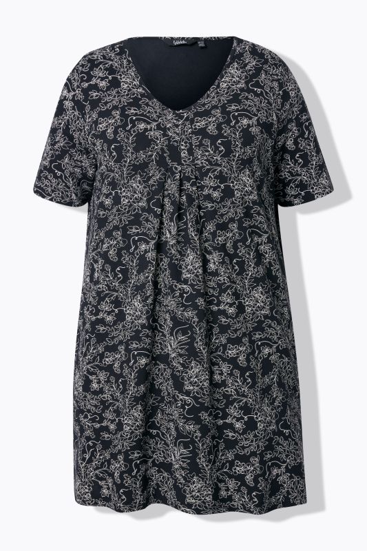 Vinework Short Sleeve Pleated Knit Tunic