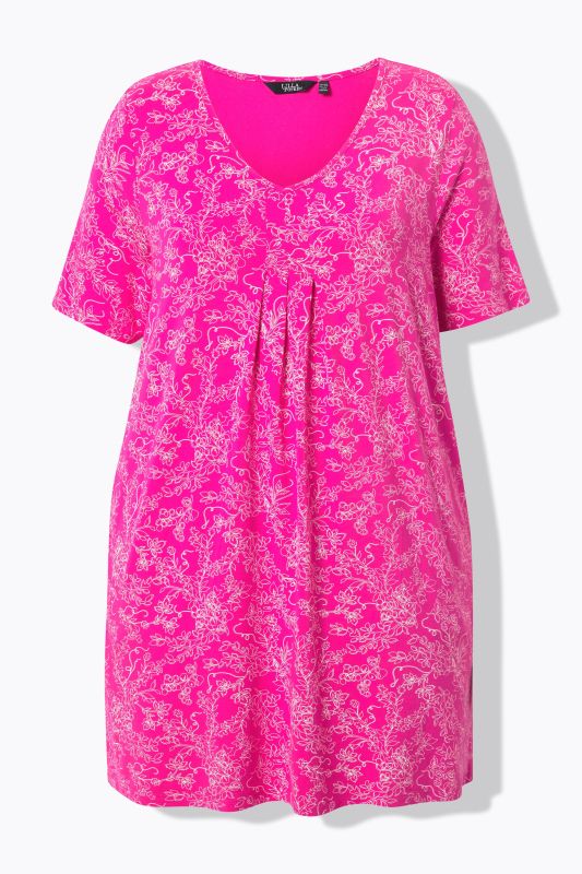 Vinework Short Sleeve Pleated Knit Tunic