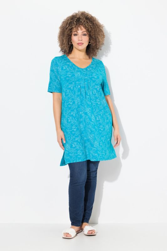 Vinework Short Sleeve Pleated Knit Tunic