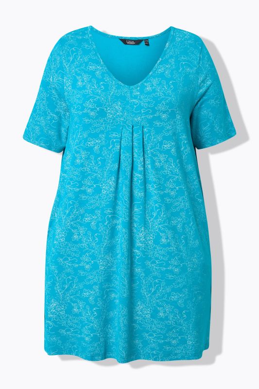 Vinework Short Sleeve Pleated Knit Tunic