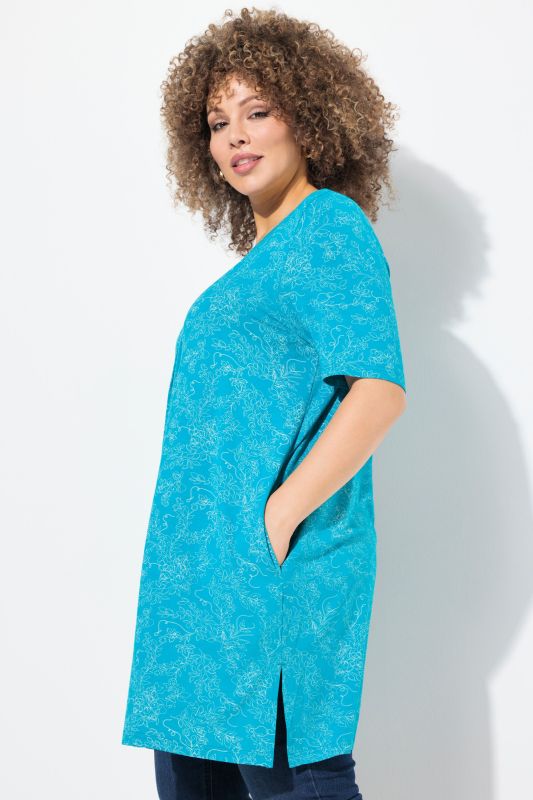 Vinework Short Sleeve Pleated Knit Tunic