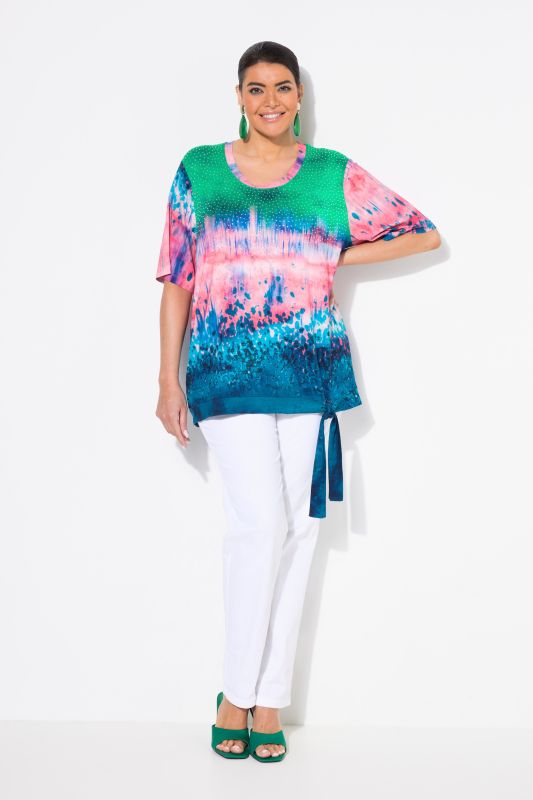 Abstract Gradient Tie Hem Tee