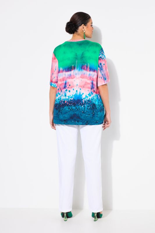 Abstract Gradient Tie Hem Tee