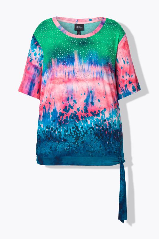 Abstract Gradient Tie Hem Tee