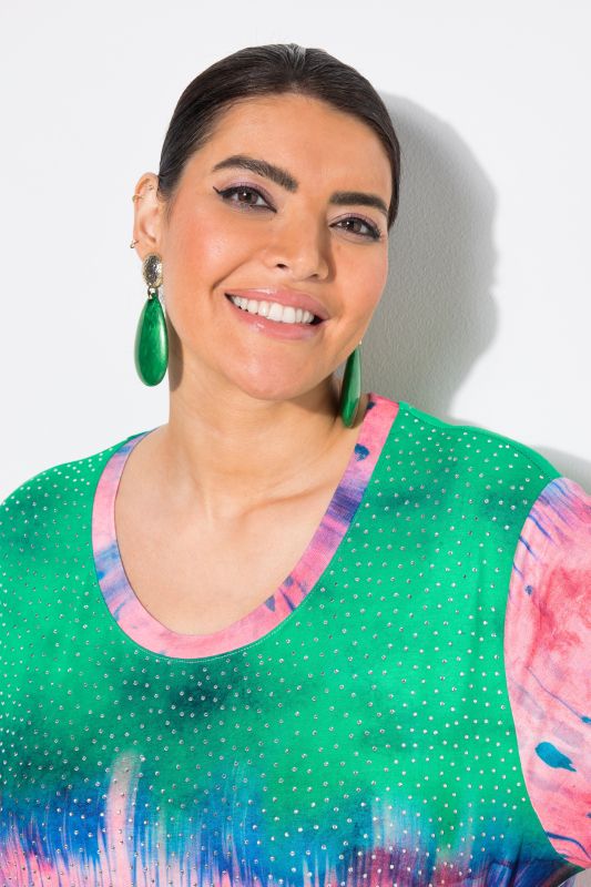 Abstract Gradient Tie Hem Tee