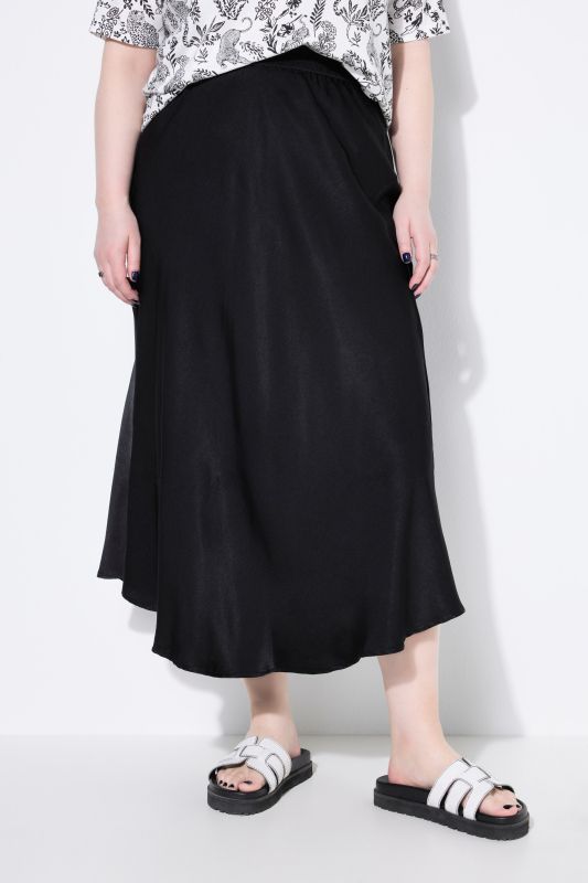 Satin Elastic Waist Skirt
