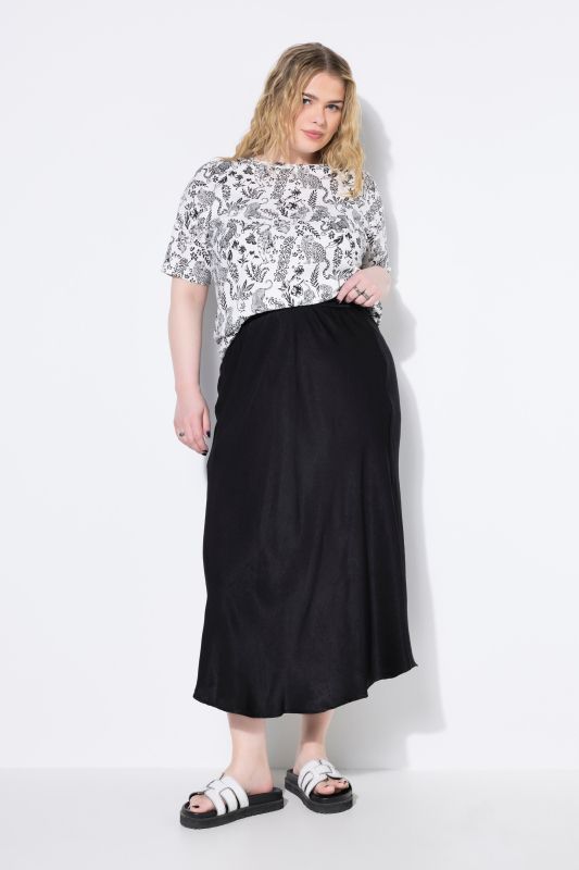 Satin Elastic Waist Skirt