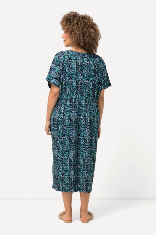 Graphic Print Short Sleeve Midi Dress