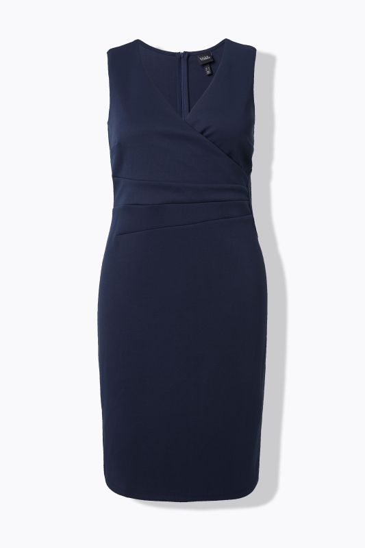 Sleeveless Scuba Knit V-Neck Dress