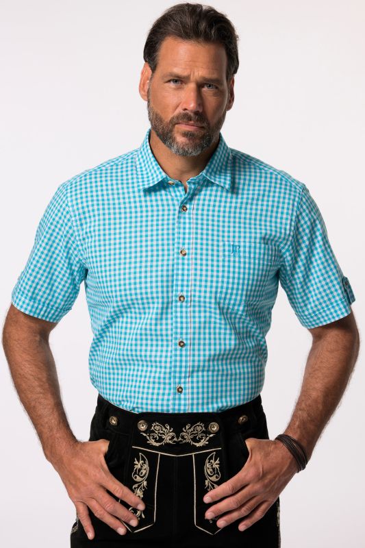 Short Sleeve Check Print Traditional Shirt