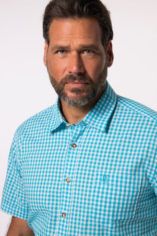 Short Sleeve Check Print Traditional Shirt