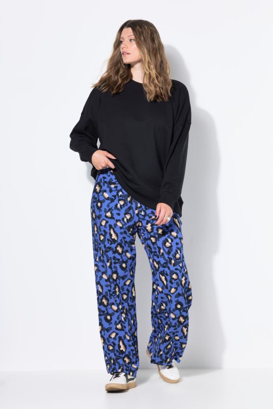 Colorful Leopard Print Elastic Waist Pants