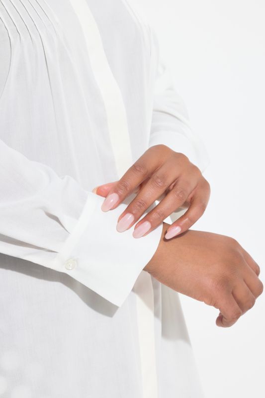 Pleated Long Sleeve Button Down Tunic Blouse