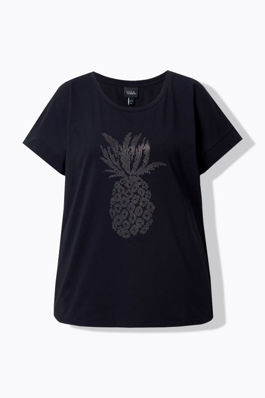 Rhinestone Pineapple Cap Sleeve Tee