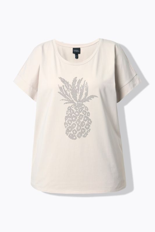 Rhinestone Pineapple Cap Sleeve Tee