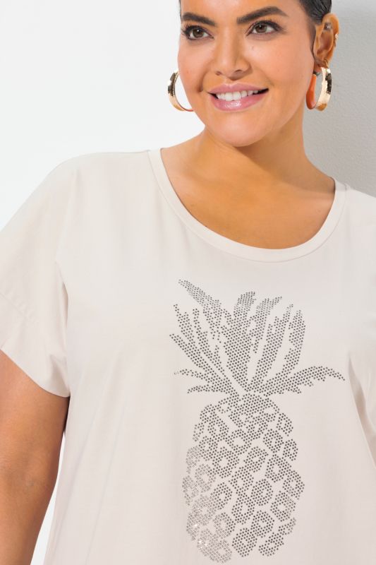 Rhinestone Pineapple Cap Sleeve Tee