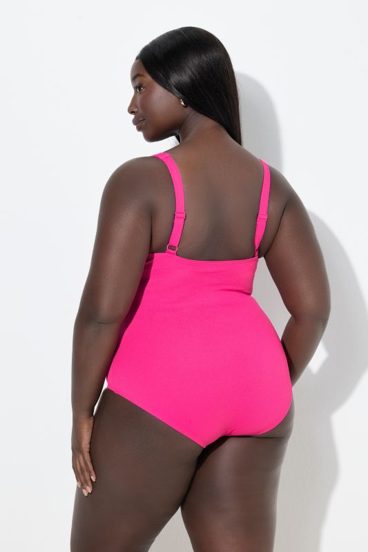 Draped Front Sweetheart Neck Front Lined Swimsuit
