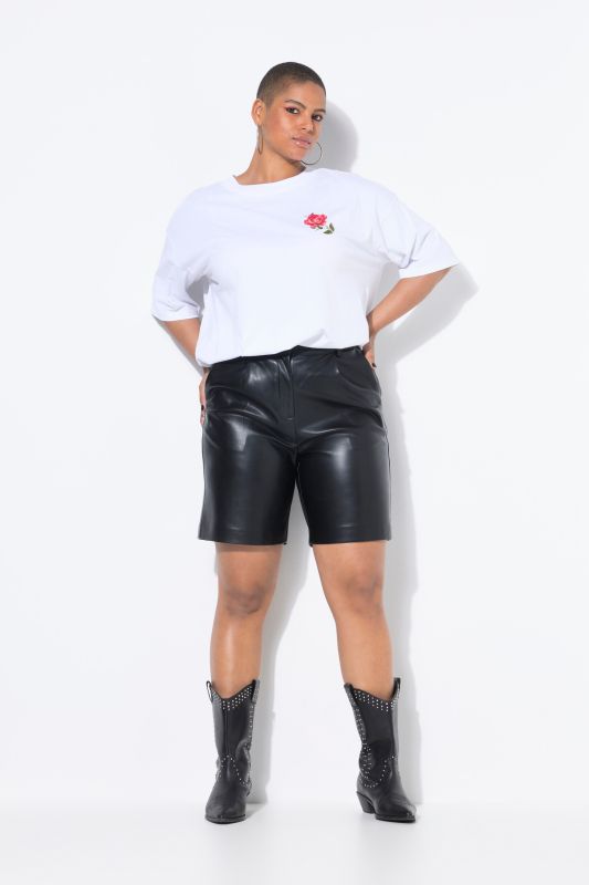 Faux Leather Bermuda Shorts