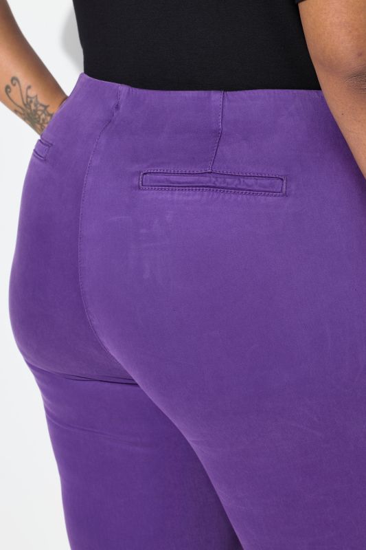 Cigarette Pintuck Elastic Waistband Pants