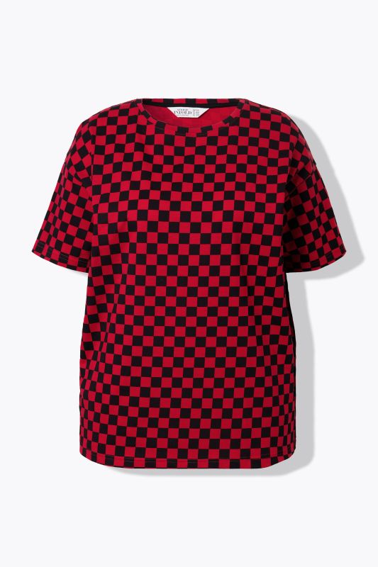 Oversized Short Sleeve Checkerboard Tee