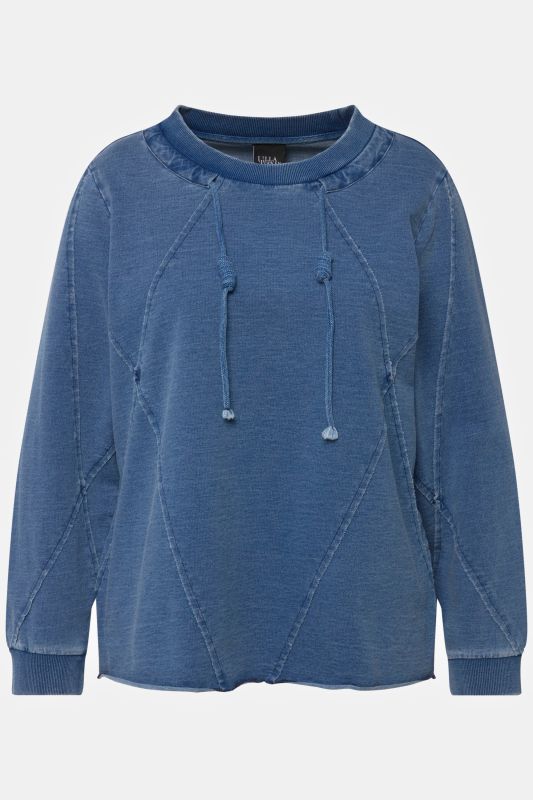 Decorative Seam Long Sleeve Crew Neck Sweatshirt