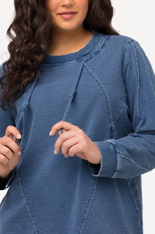 Decorative Seam Long Sleeve Crew Neck Sweatshirt