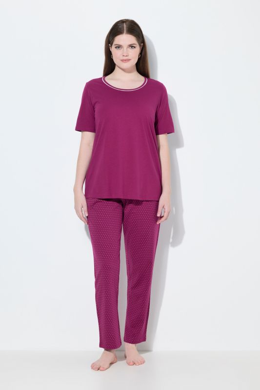 Dot Print Short Sleeve Pajama Set