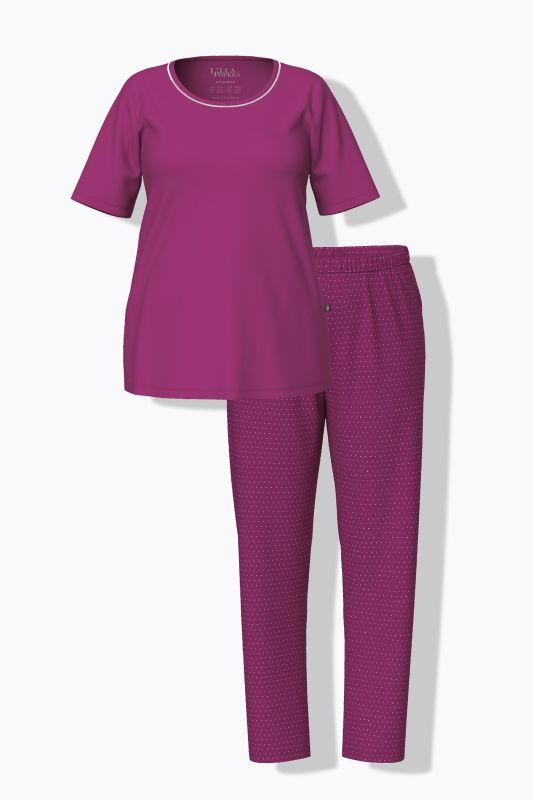 Dot Print Short Sleeve Pajama Set