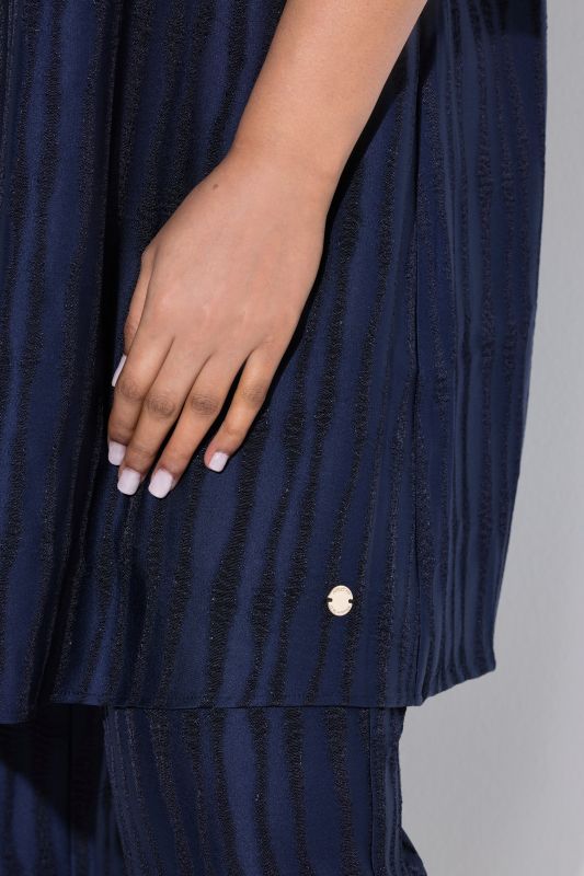 Irregular Striped Open Shape 3/4 Sleeve Cardigan