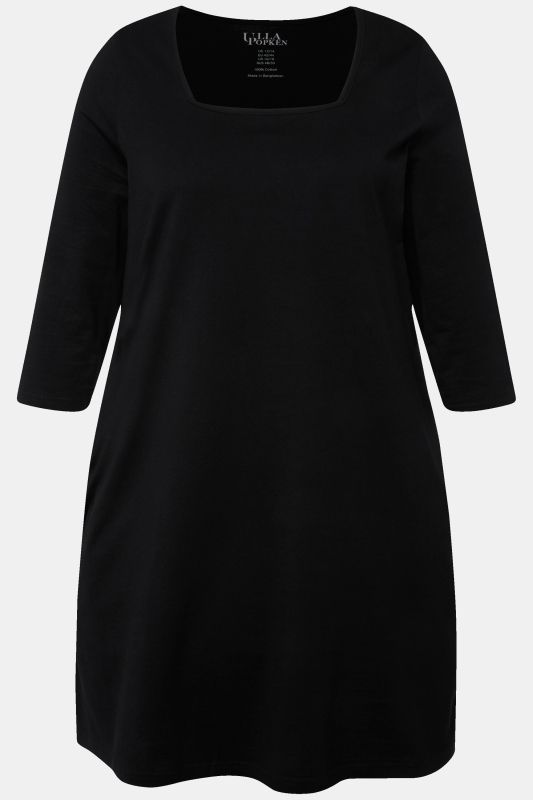 Square Neckline Knit Swing A-line Pocket Tunic