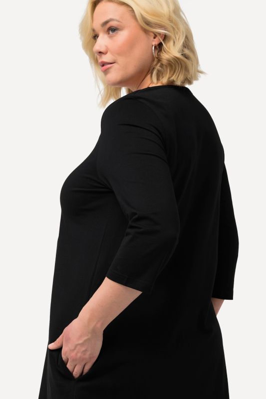 Square Neckline Knit Swing A-line Pocket Tunic