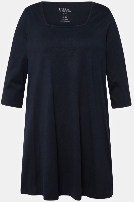 Square Neckline Knit Swing A-line Pocket Tunic