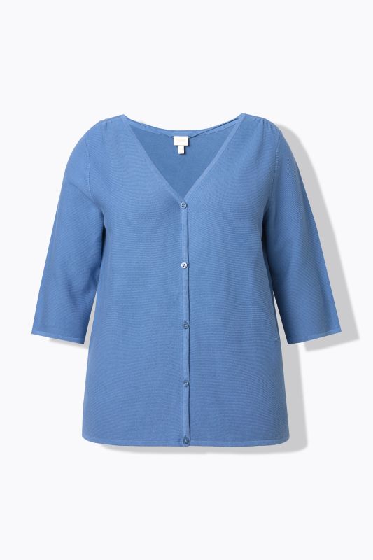Eco Cotton 3/4 Sleeve V-Neck Cardigan