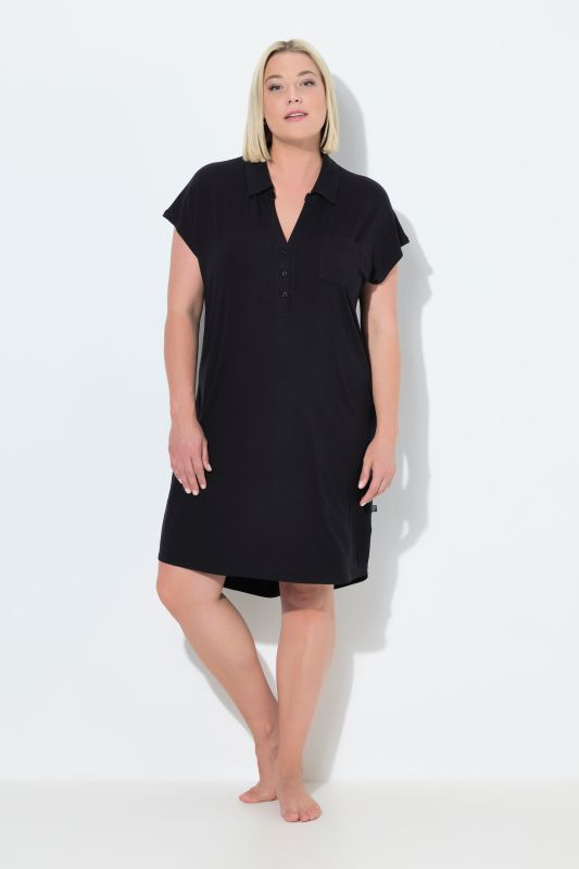 Collared Cap Sleeve Nightgown