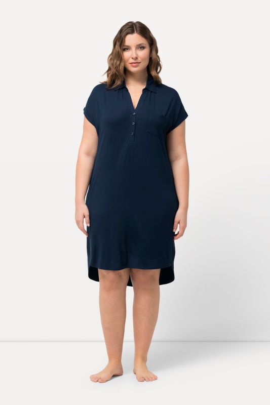 Collared Cap Sleeve Nightgown