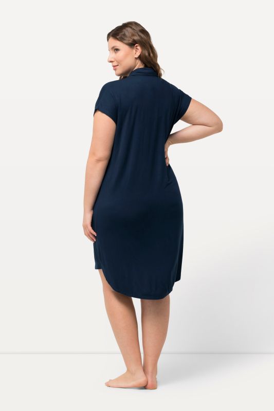 Collared Cap Sleeve Nightgown