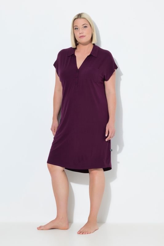 Collared Cap Sleeve Nightgown