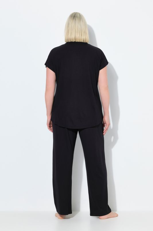 Collared Short Sleeve Pajama Set
