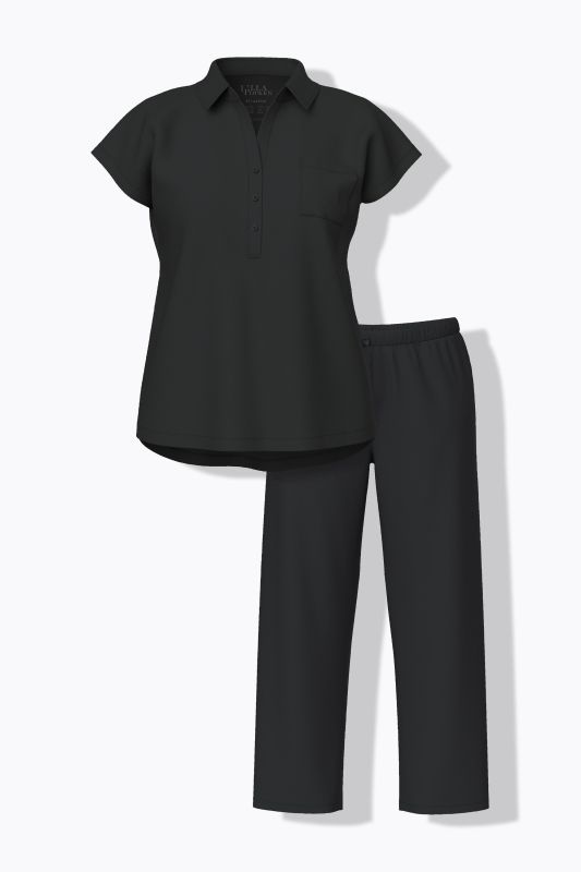 Collared Short Sleeve Pajama Set