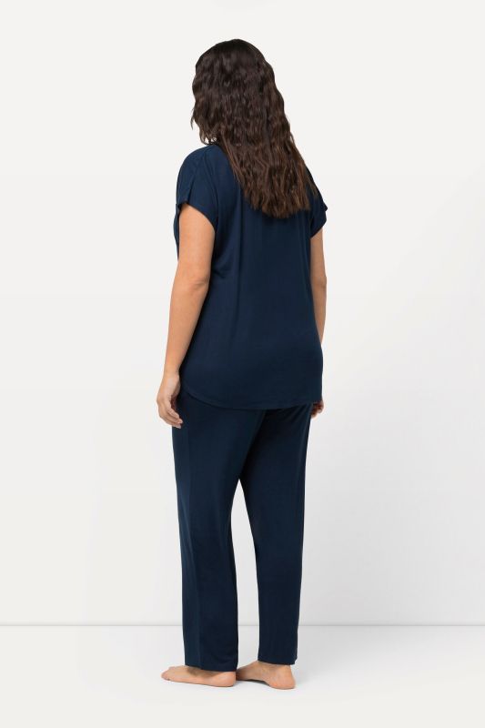 Collared Short Sleeve Pajama Set
