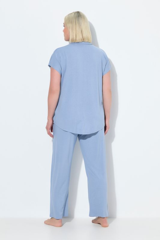 Collared Short Sleeve Pajama Set