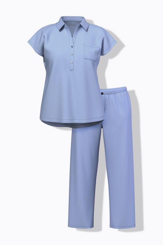 Collared Short Sleeve Pajama Set