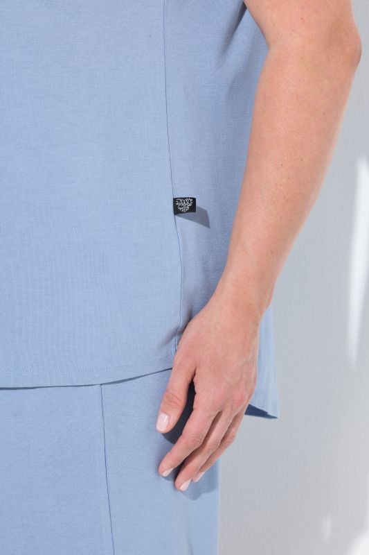 Collared Short Sleeve Pajama Set