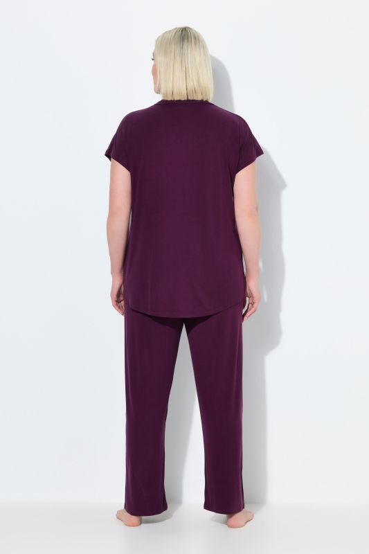 Collared Short Sleeve Pajama Set