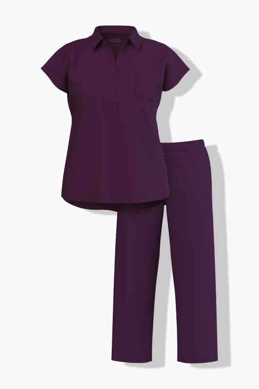 Collared Short Sleeve Pajama Set