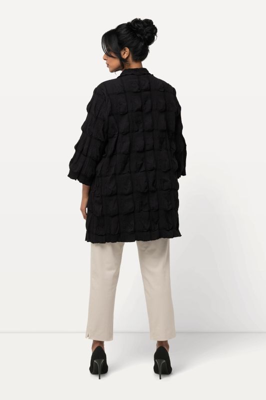 Bubble Textured 3/4 Sleeve Jacket