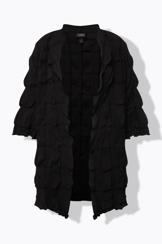 Bubble Textured 3/4 Sleeve Jacket