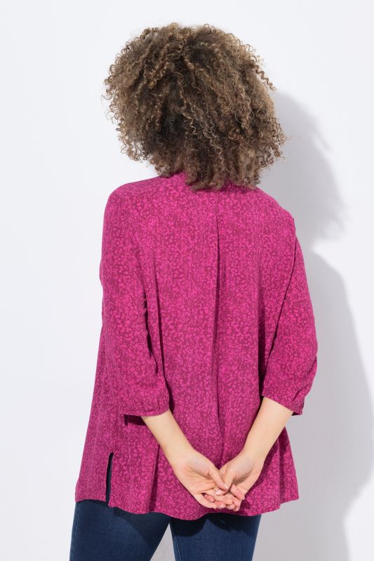Polka Dot 3/4 Sleeve Smocked Blouse