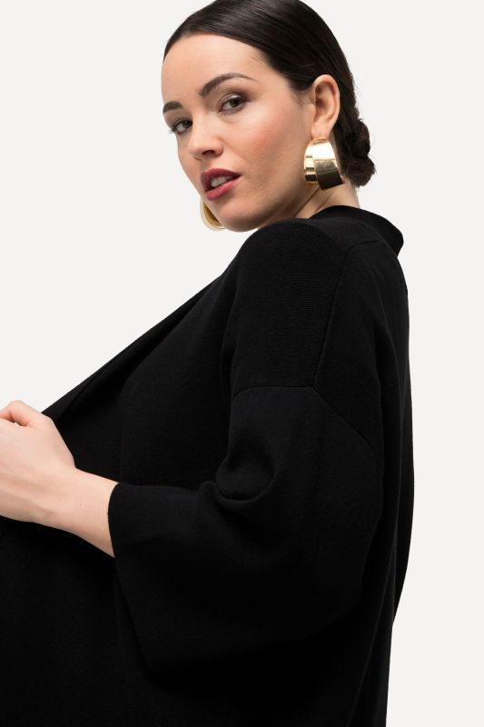 Oversized Shawl Collar 3/4 Sleeve Cardigan
